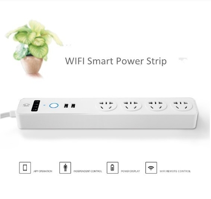 10A έξυπνη λουρίδα 4 δύναμης WiFi υποδοχή επέκτασης δύναμης με δύο USB το λιμένα χρέωσης