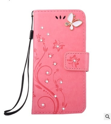 IPHONE6S PU τηλεφωνική περίπτωση διαμαντιών λουλουδιών πεταλούδων δέρματος για το iPhone 8